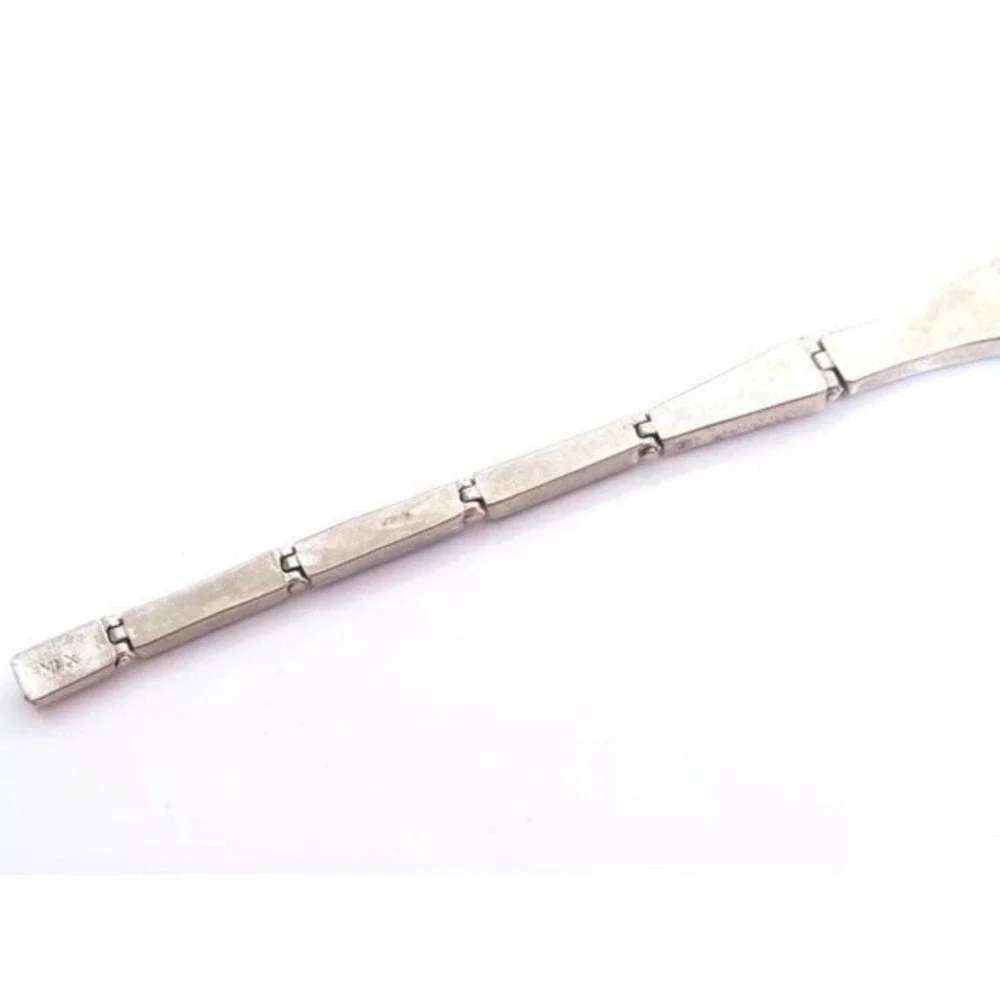 STERLING SILVER TURQUOISE ABALONE INLAY LINK BRACELET‎ NATIVE AMERICAN STYLE